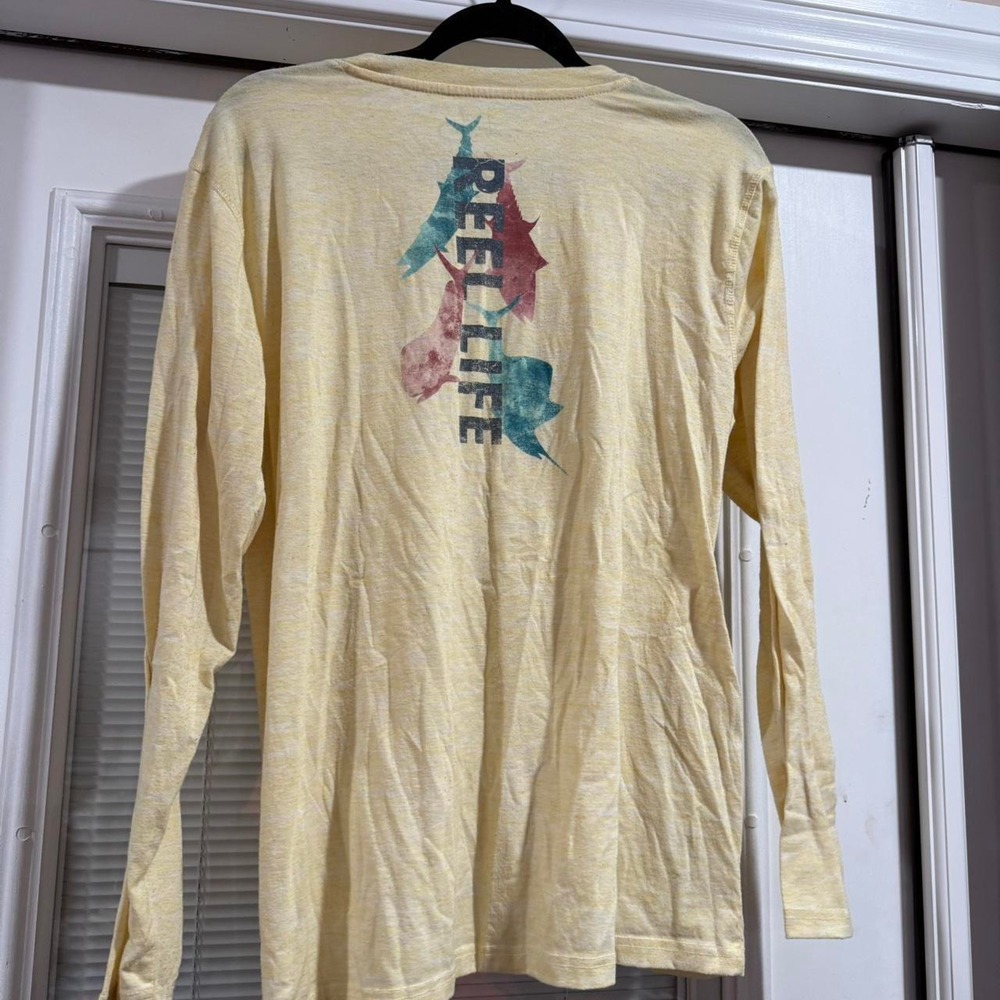 Yellow Reef Life Men's Size Large Long-Sleeve T-Shirt